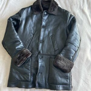 RUDSAK // leather shearling winter coat (M)